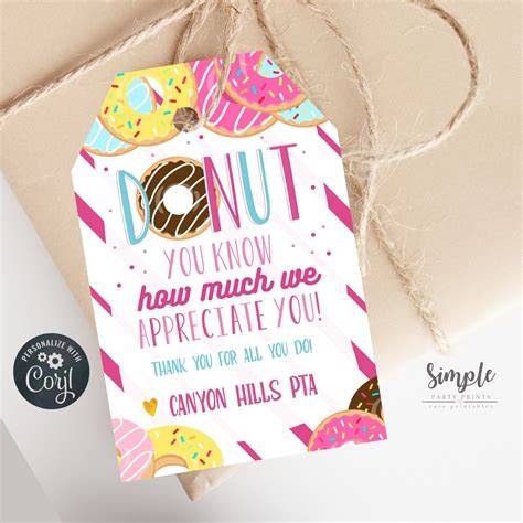 Free Printable Donut Thank You