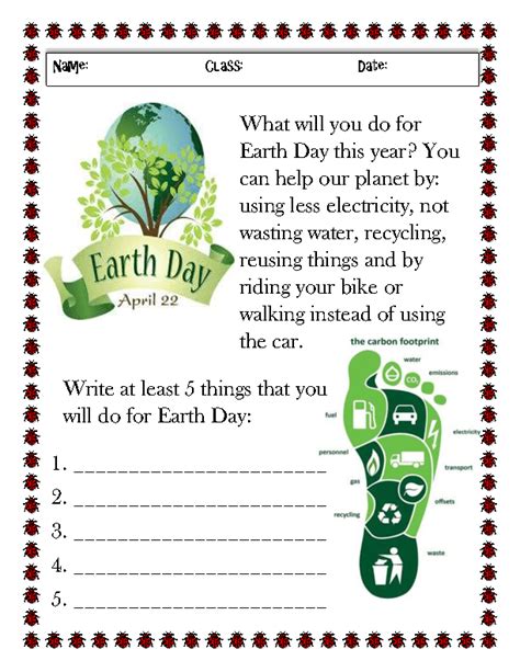 Free Printable Earth Day Worksheets