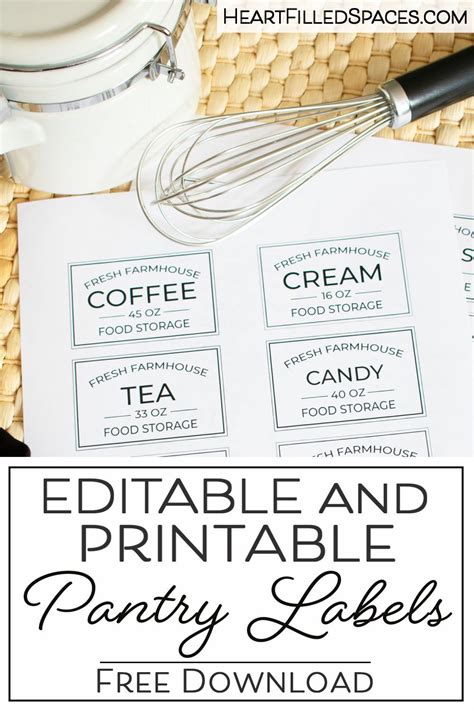 Free Printable Editable Pantry Labels