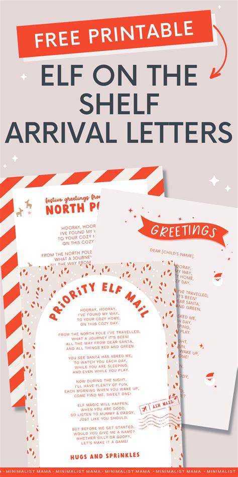 Free Printable Elf On The Shelf Arrival Letter First Time