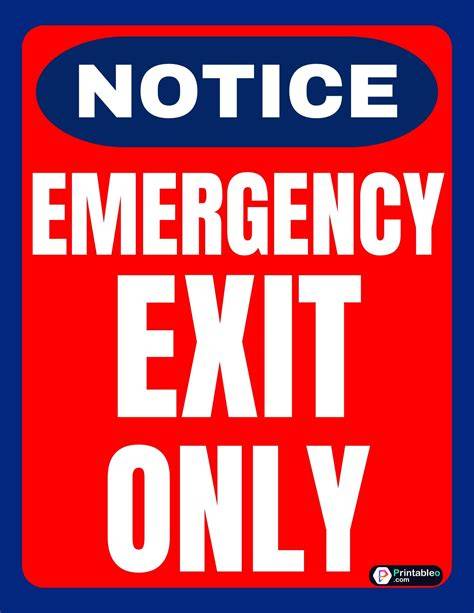 Free Printable Emergency Exit Signs