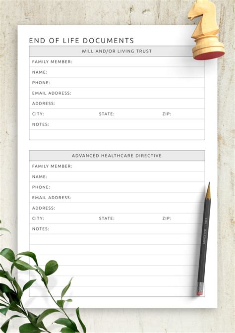 Free Printable End Of Life Documents