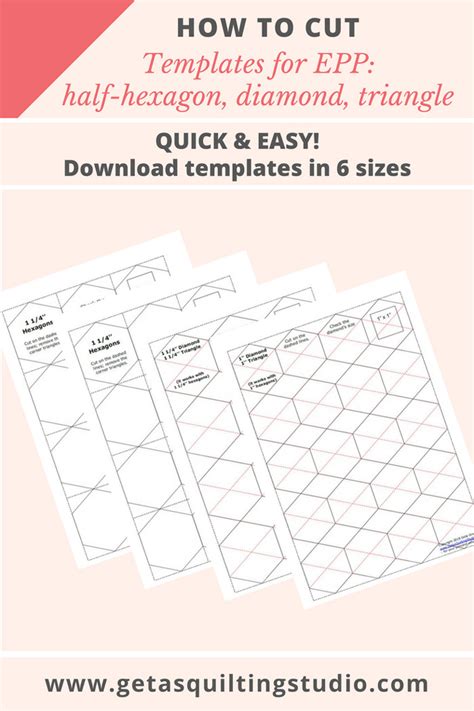 Free Printable English Paper Piecing Templates Diamonds
