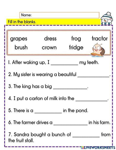 Free Printable English Worksheets For Year 3 Australia
