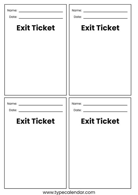 Free Printable Exit Ticket Template