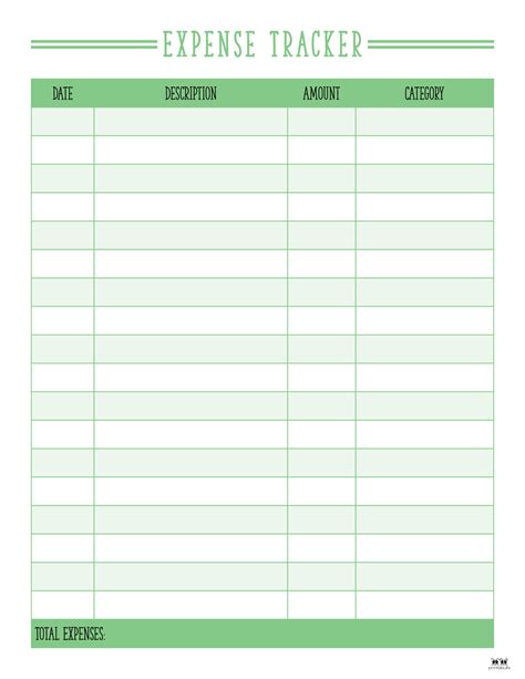 Free Printable Expense Tracker