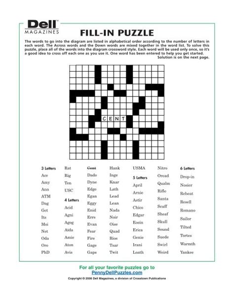 Free Printable Fill Ins Puzzles