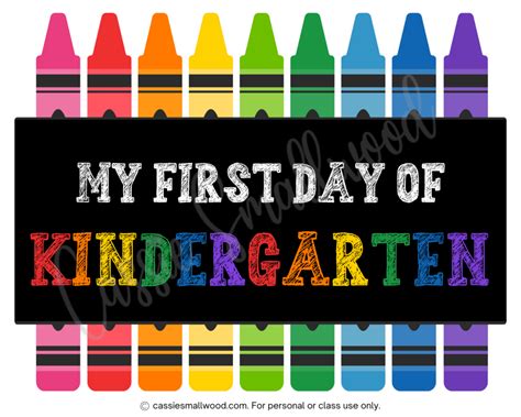 Free Printable First Day Of Kindergarten Printable Sign
