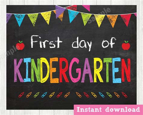 Free Printable First Day Of Kindergarten Sign