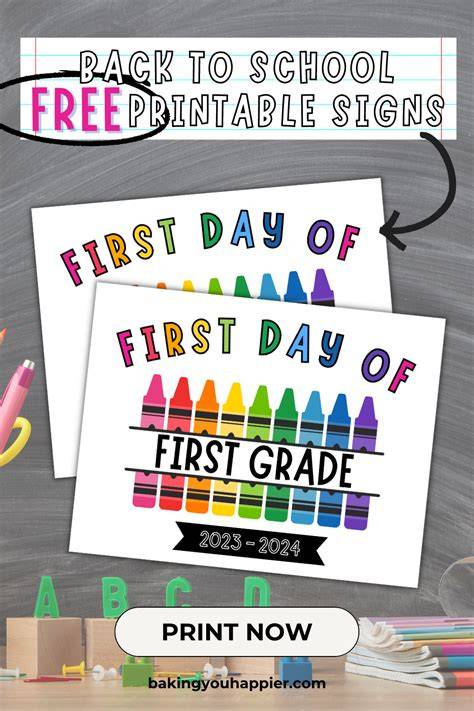 Free Printable First Day Of School Signs 2018 2019