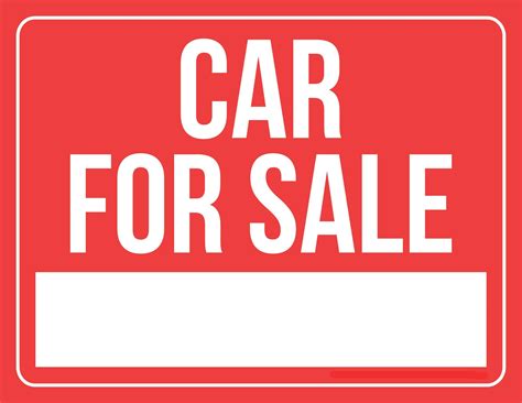 Free Printable For Sale Signs For Cars