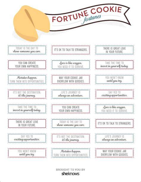 Free Printable Fortune Cookie Template