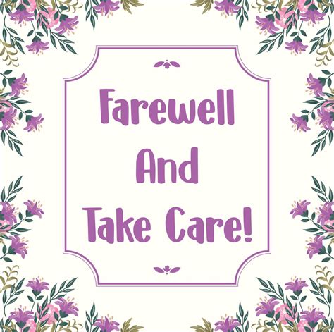 Free Printable Good Bye And Take Care Cards