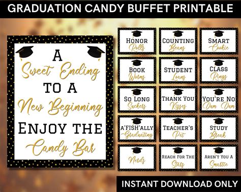 Free Printable Graduation Candy Buffet Signs