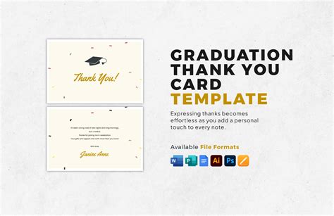 Free Printable Graduation Thank You Card Template 5x7