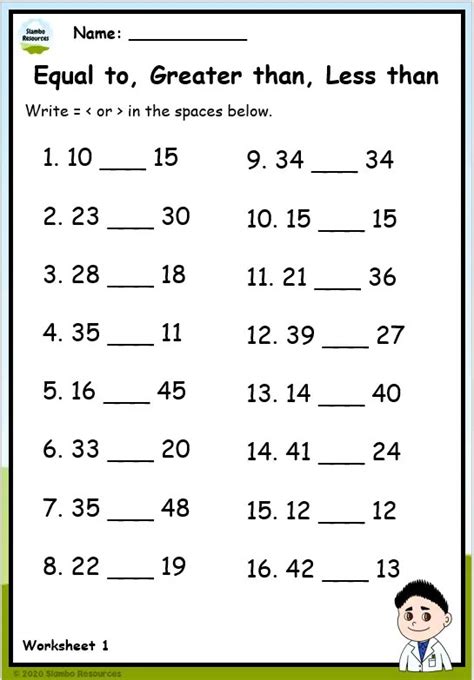 Free Printable Greater Than Less Than Worksheets