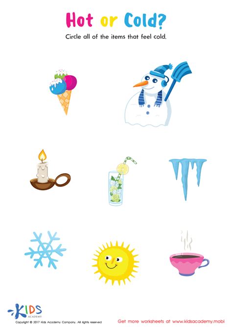 Free Printable Hot And Cold Worksheets