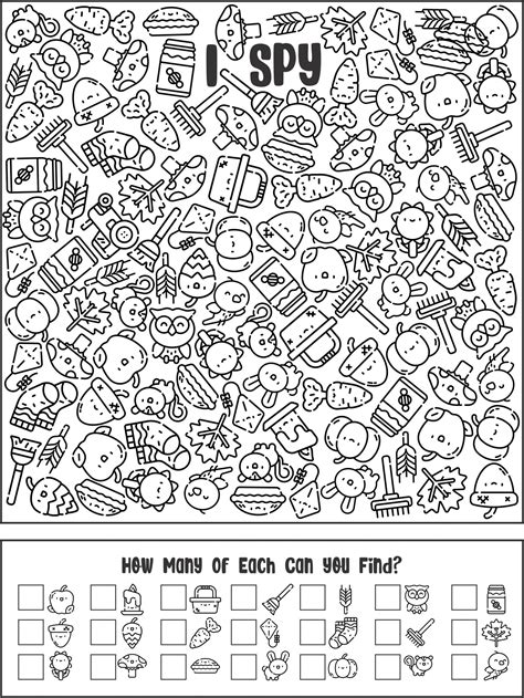 Free Printable I Spy Worksheets