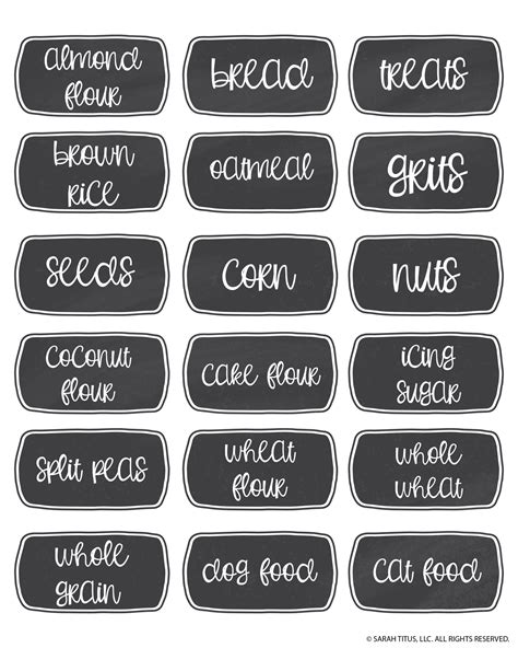 Free Printable Labels For Pantry