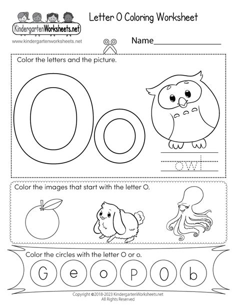 Free Printable Letter O Worksheets