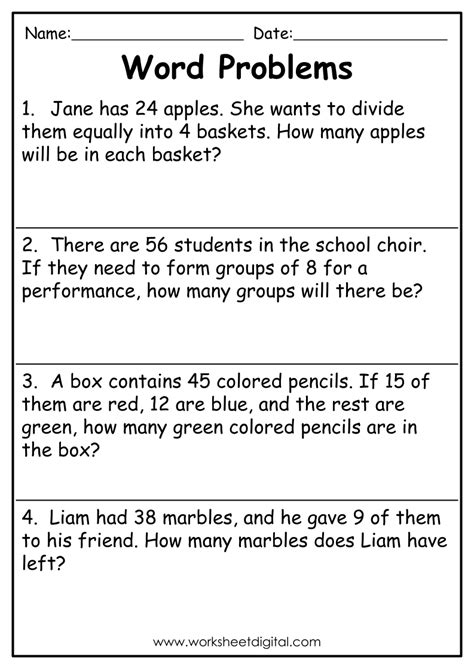 Free Printable Math Problems For 2nd Graders