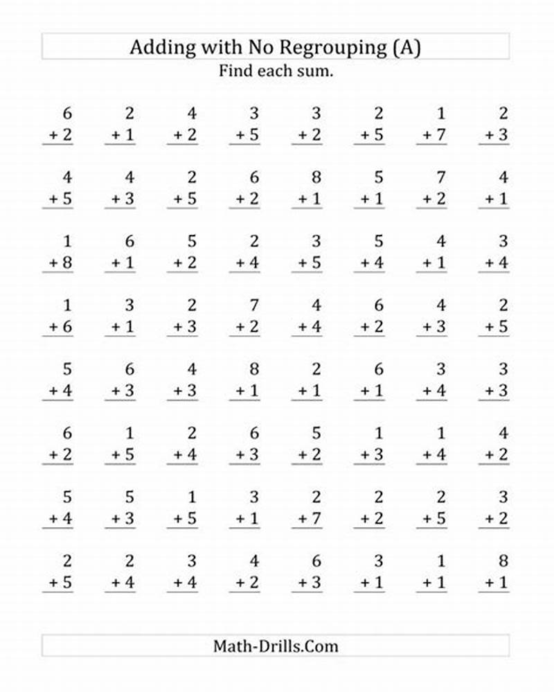 Free Printable Math Sheets Addition
