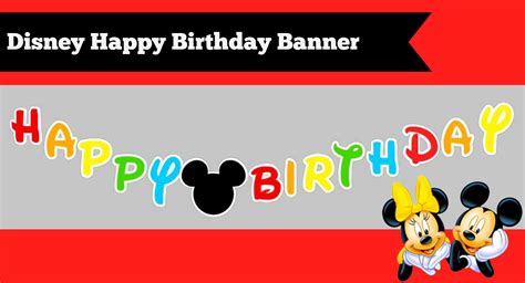 Free Printable Mickey Mouse Happy Birthday Banner