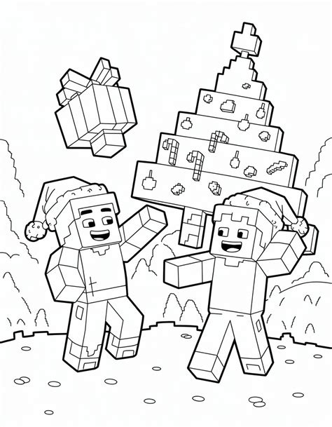 Free Printable Minecraft Christmas Coloring Pages