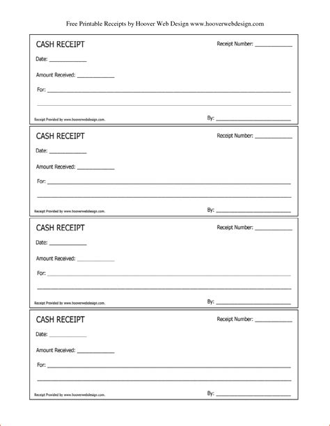 Free Printable Money Receipts