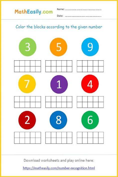 Free Printable Number Recognition Worksheets For Preschoolers