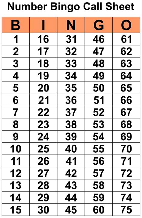 Free Printable Numbered Bingo Calling Chips And Tracking Board