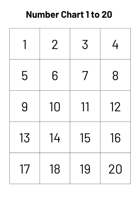 Free Printable Numbers 1 To 20
