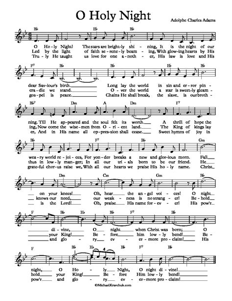 Free Printable O Holy Night Sheet Music