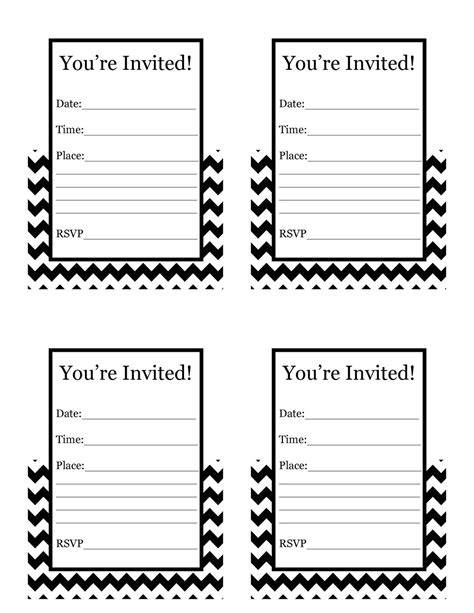 Free Printable Party Invitations Black And White