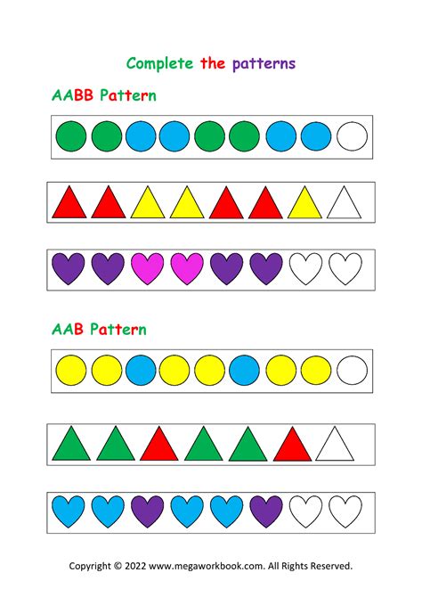 Free Printable Pattern Worksheets For Kindergarten