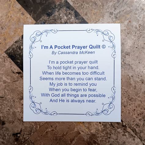 Free Printable Pocket Prayer Quilt Poem