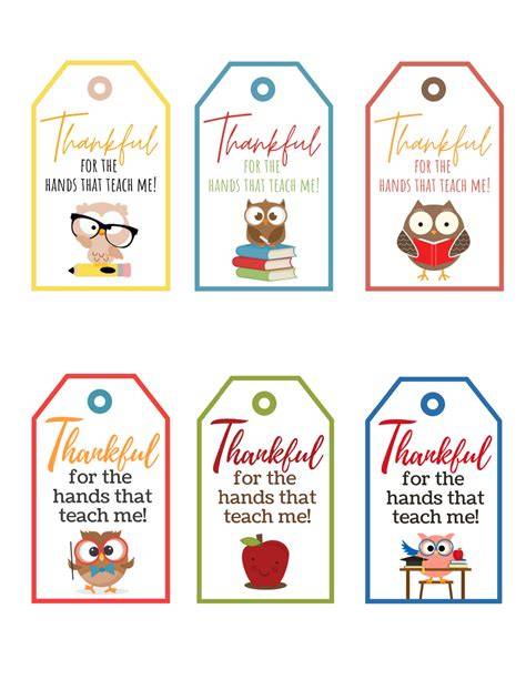Free Printable Printable Thank You Tags For Teachers