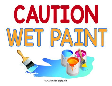 Free Printable Printable Wet Paint Sign
