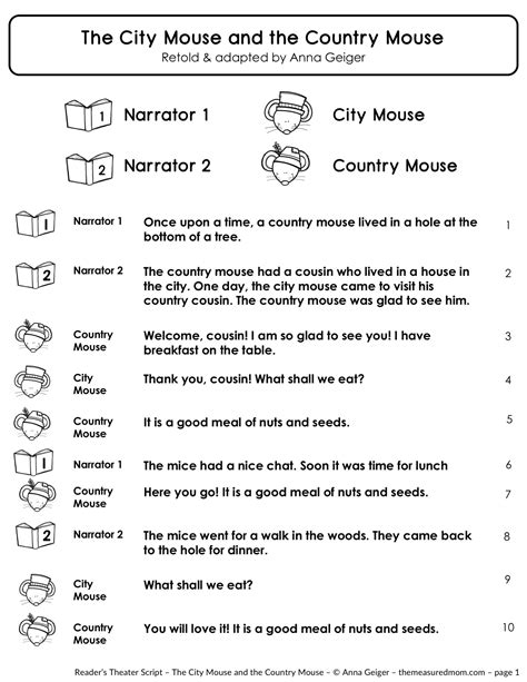 Free Printable Readers Theater Scripts For Third Grade