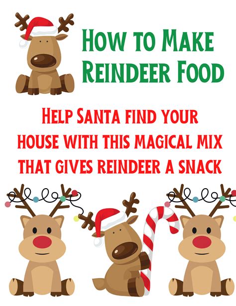 Free Printable Reindeer Food