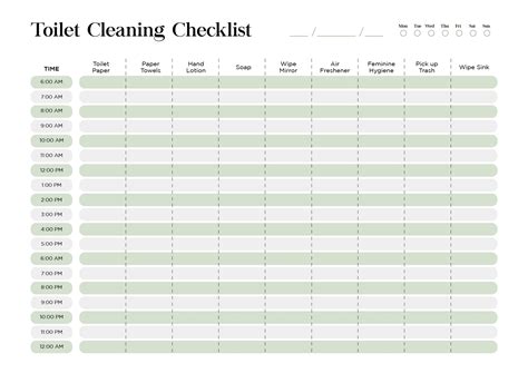 Free Printable Restaurant Bathroom Cleaning Checklist