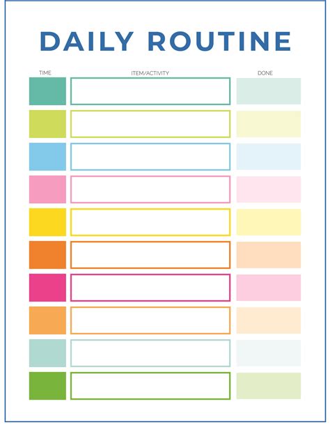 Free Printable Routine