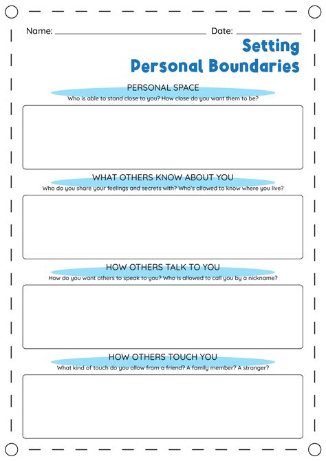 Free Printable Setting Boundaries Worksheet