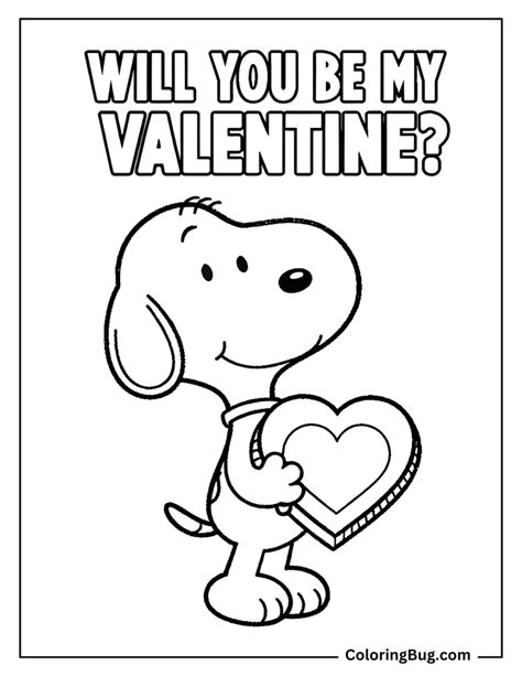 Free Printable Snoopy Valentine Coloring Pages