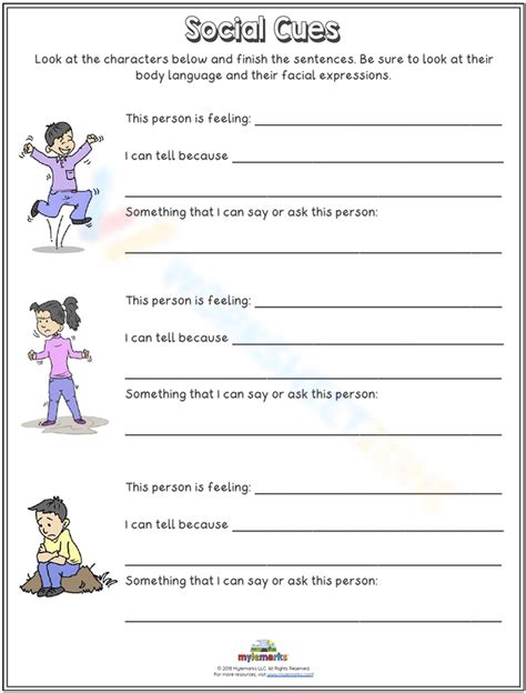 Free Printable Social Skill Worksheets