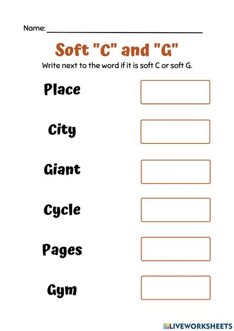 Free Printable Soft C And Soft G Worksheets