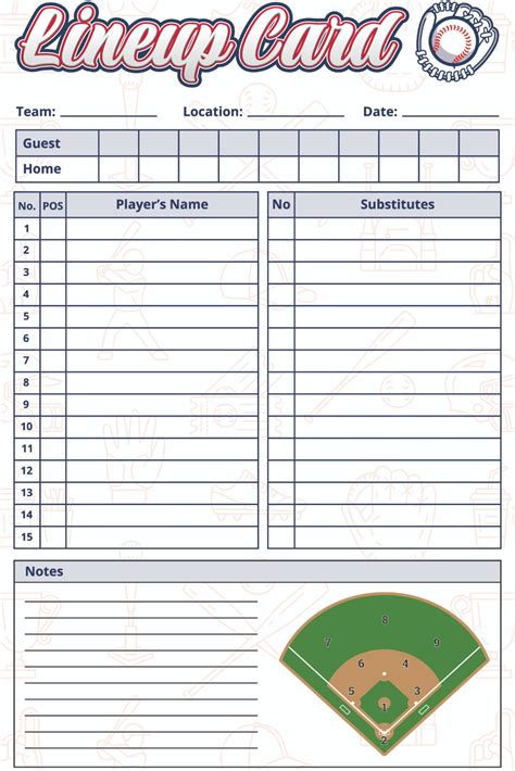 Free Printable Softball Lineup Cards