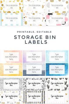 Free Printable Storage Bin Labels