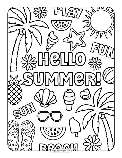 Free Printable Summer Color Pages