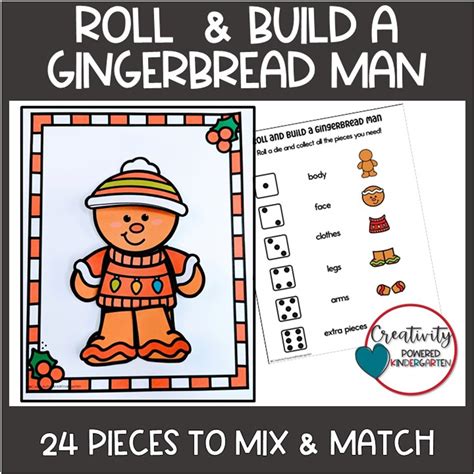 Free Printable Template About Roll A Dice Gingerbread Man
